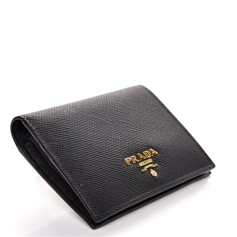 prada saffiano metal bifold wallet|authentic Prada wallet sale.